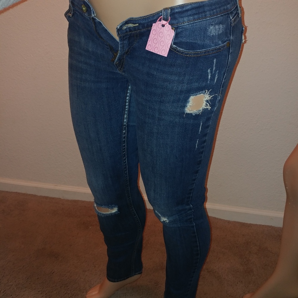 SOLD • Levi's • y2k denim blue jeans distressed too superlow skinny fit [15] - Picture 7 of 9